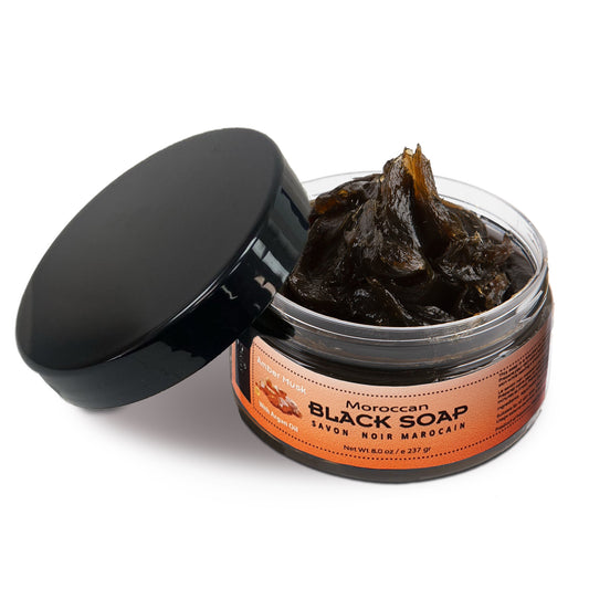 Moroccan "BELDI" Black Soap Amber Musk - 8 oz