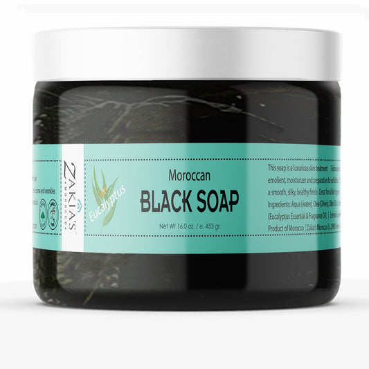 Moroccan "BELDI" Black Soap Eucalyptus - 16 oz