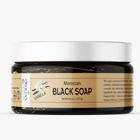 Moroccan "BELDI" Black Soap - Vanilla -8 oz