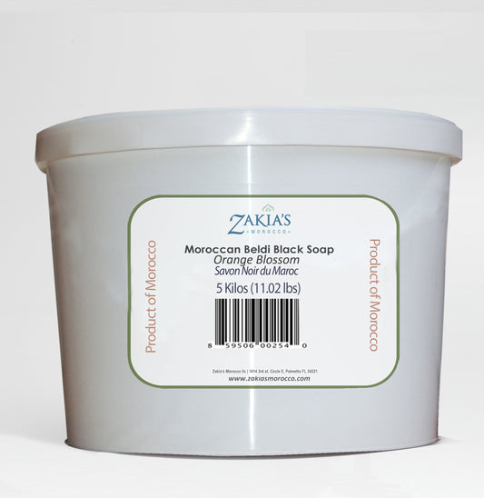 Moroccan "BELDI" Black Soap Fleur d'Oranger - 5 Kilo
