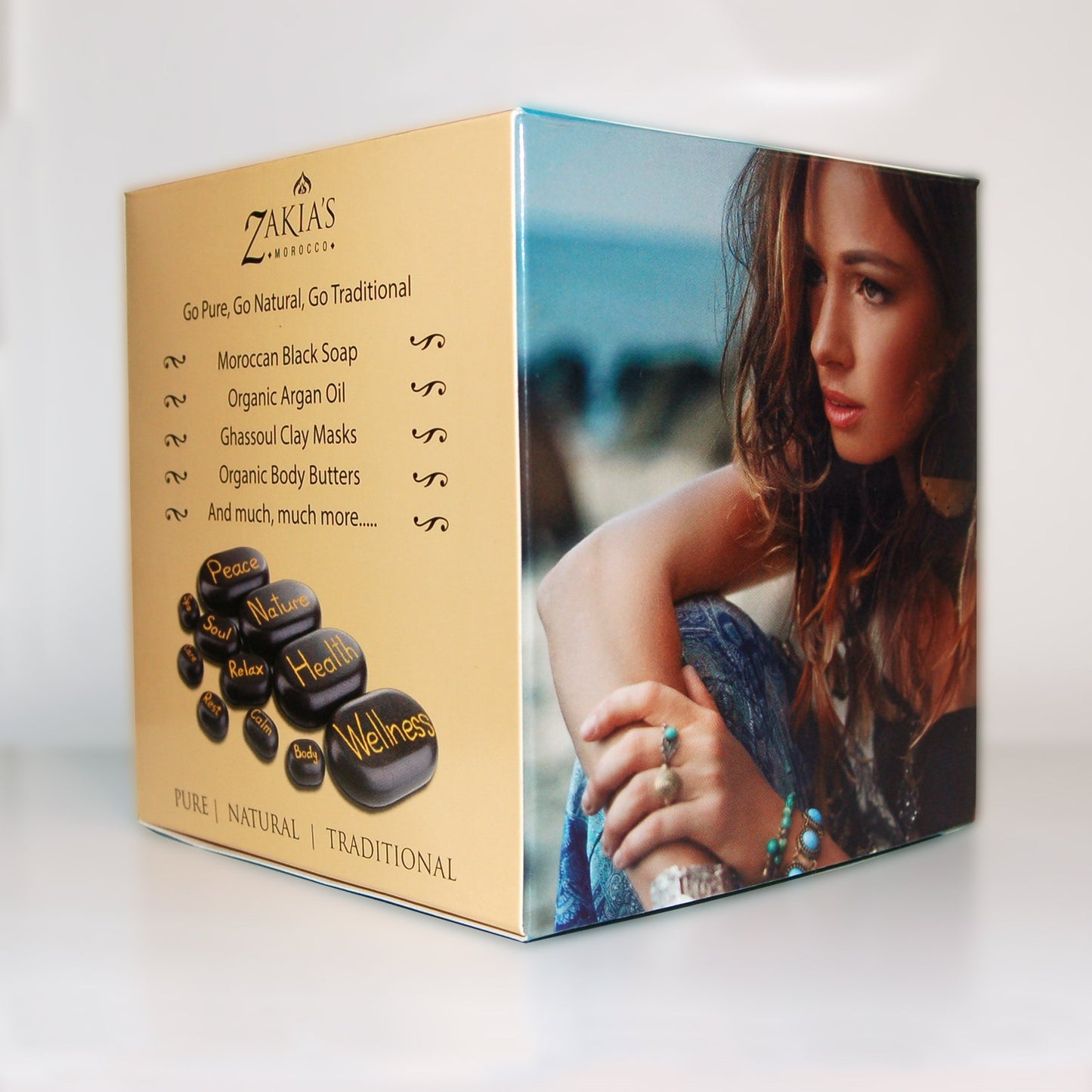 Moroccan Black Soap Exfoliating Kessa Gift Box  -  Vanilla