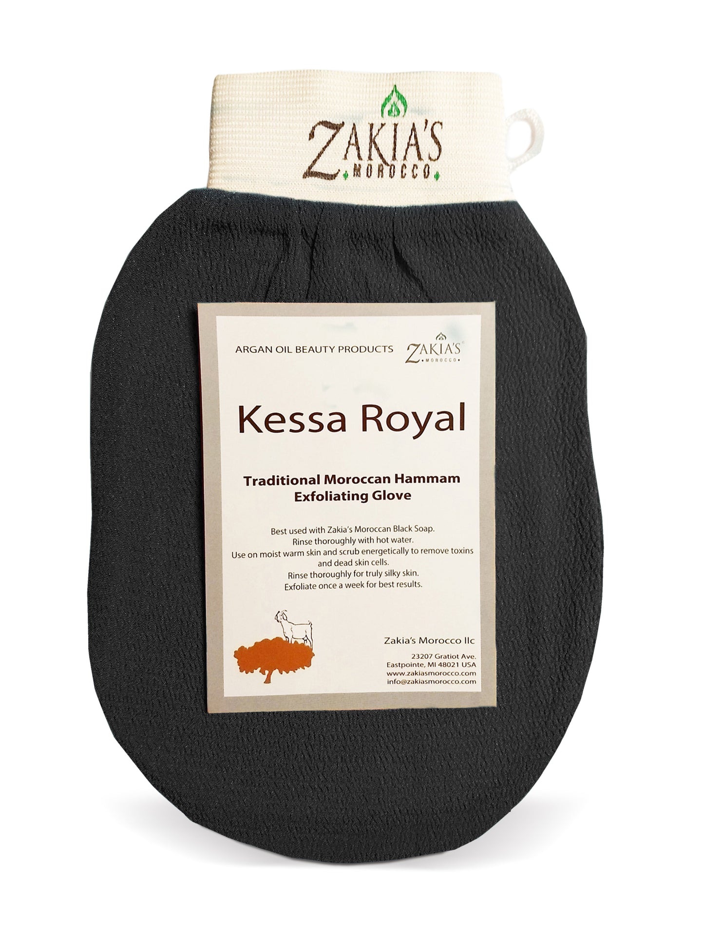 Kessa Original  Exfoliating Glove - Charcoal Black